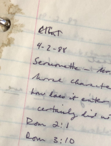 Scruffy old notes with an inaccurate date